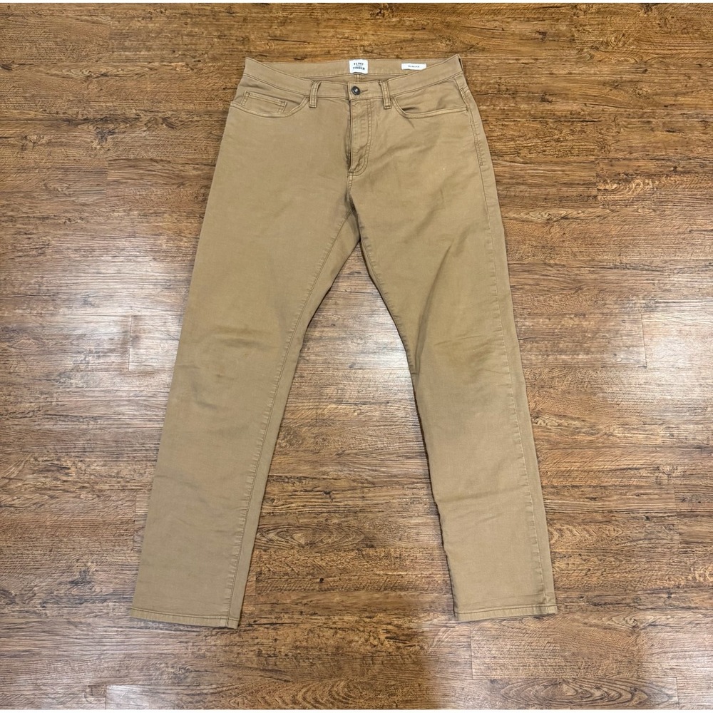 Flint and Tinder Khaki Brown Casual 365 5-Pocket Slim Fit Chino Pants Men 33x32